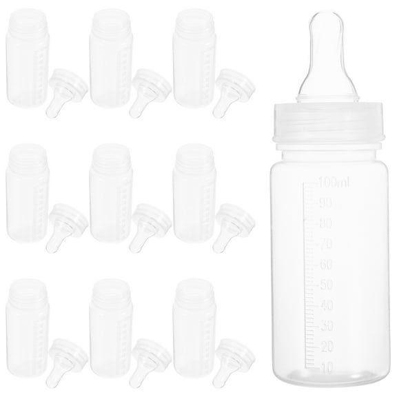 WHAMVOX 10pcs 100ml Disposable Baby Bottles With Scale For Newborns Feeding Clear Milk Bottle Ideal For Travel Breastmilk Storage And Feeding