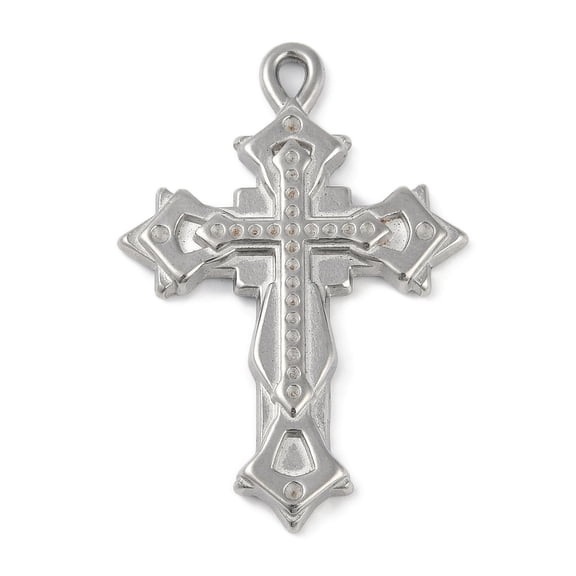 10 pc Non-Tarnish 304 Stainless Steel Pendants Cross Charm Stainless Steel color 45.5x31x4mm Hole: 2.2mm