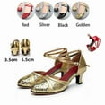 thumbnail image 3 of Latin Dance Shoes For Women Sequin Adult Female Sandals Soft Sole Indoor Ballroom Tango Shoe Closed Toe Salsa Dancing Shoes, 3 of 8