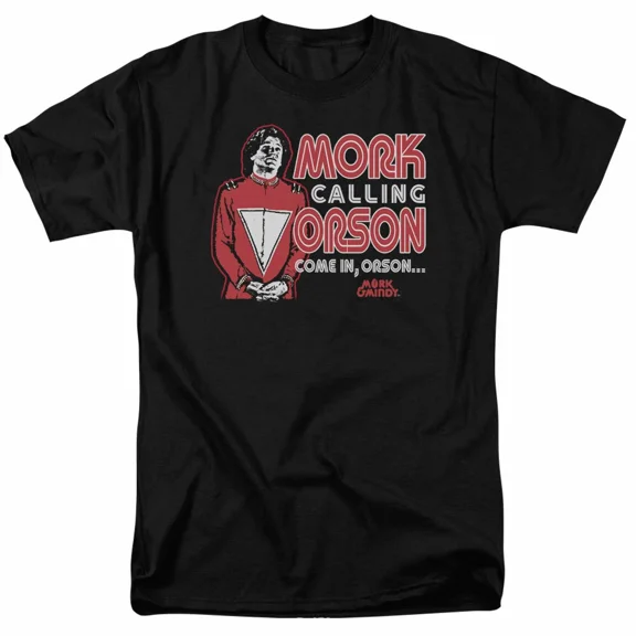 RARE Mork and Mindy Mork Calling Orson T Shirt Mens Licensed Classic TV Show Black