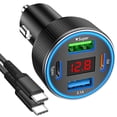 thumbnail image 1 of Cargador de coche ANEXTIDE 78 W, 4 puertos USB-C, carga rápida, negro, 1 of 8