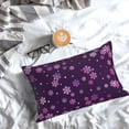 thumbnail image 4 of Rateoe Purple Snow Flakes Pattern Decorative Pillow Case,Throw Pillow Covers,Plush Pillow Cover,Soft Pillow Case,Velvet Pillow Case-14"x20", 4 of 5