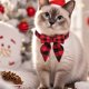 thumbnail image 4 of Festive Pet Dog Collar with Bells and Bows, Christmas Holiday Winter Party Decoration for Small Medium Dogs, Cute Soft Knitted Neckwear for Puppy Cat Photo Props, 4 of 6
