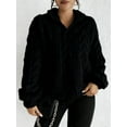 thumbnail image 5 of Winter Fleece Jacket for Women Zipper Stand Collar Casual Coats with Pockets Black XL, 5 of 9