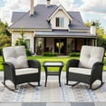 thumbnail image 3 of Bellefurn Outdoor Patio Rocking Chairs Set of 2,Outdoor Wicker Rockers with Side Table Patio Rocker Chairs Set for Porch,Outdoor,Living Room, 3 of 11