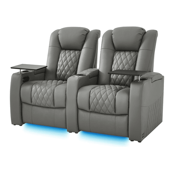 comfiroom Leather Home Theater Seating Classic Series Dual Power Movie Gaming Recliner Sofa with Type-C USB Charger