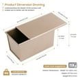 thumbnail image 3 of Amagabeli Pullman Loaf Pan with Lid 8.4”x4.5”x4.1” Toast Mold with Cover for Baking Bread Nonstick Bakeware Carbon Steel Corrugated Bread Baking Roasting Toaster Bake Mold Homemade Cakes Baking Golden, 3 of 8