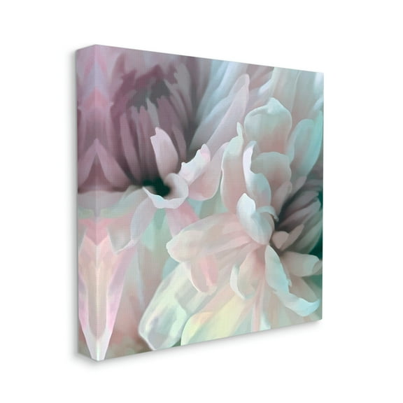 Pink Floral Petal Study Blush Tone Flowers Botanical & Floral Gallery-Wrapped Canvas Print Wall Art, 17x17