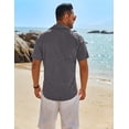 thumbnail image 5 of COOFANDY Mens Sage Linen Shirt Short Sleeve Button Down Shirts Summer Beach Dress Shirt, 5 of 18
