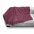 thumbnail image 3 of Fuchsia Soft Flannel Fleece Throw Blanket, Middle Eastern Inspired Print of Classic Fruit Pattern Oriental Design, Cozy Plush for Indoor and Outdoor Use, 50" x 70", Purple and Dark Pink, by Ambesonne, 3 of 6
