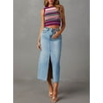 thumbnail image 4 of Michellecmm Women Denim Skirt, Elegant High Waist Skirt Slit Summer Long Skirt for Casual Daily, 4 of 5
