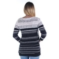 thumbnail image 2 of INC Womens Black Striped 3/4 Sleeve Scoop Neck Faux Wrap Top Size: S, 2 of 2