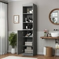 thumbnail image 2 of 100% Solid Wood 16.5" Bathroom Storage Cabinet with Solid Doors and Adjustable Shelves, 2 of 5