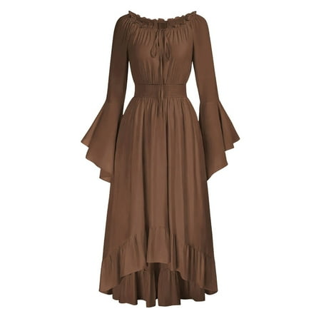 

2024 Gothic Style Retro One Shoulder Bell Sleeves And Waist Headdress