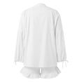 thumbnail image 5 of WAYUTE 2 Piece Sets for Women Oversized Solid Color Summer Shorts and Shirt Top V Neck Cozy Shirt Vacation Trendy Casual Wear, 5 of 5