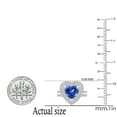 thumbnail image 4 of Dazzlingrock Collection 8mm Heart Tanzanite & Round White Diamond Double Halo Engagement Ring Set for Women (0.65 ctw, Color I-J, Color I2-I3) in 925 Sterling Silver, Size 7, 4 of 5
