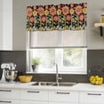 thumbnail image 4 of Vintage Sunflower Curtain Valances for Windows, Kitchen Valance Window Treatments Panel 2 Pack, Black Boho Retro Summer Botanical Rod Pocket Short Curtains for Bathroom Bedroom 60 x 18 Inch, 4 of 8