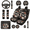Floral Butterfly, variant on HUIACONG Car Interior Accessory Kit, with Key Ring Auto Hand Rest Mat Key Holder, 14 Pcs Wolf Car Seat Cover Set