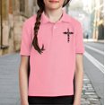 thumbnail image 2 of LNMQLPDBS Girls School Uniform Shirts Button Down Lapel Shirt Breathable Golf Collared Short Sleeve T-Shirt Teens Soft Summer Uniform Tops, 2 of 8