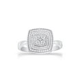 thumbnail image 3 of AFFY 14K White Gold Over Sterling Silver Round Cut Natural Diamond Accent Bead Cushion Frame Engagement Ring (0.05 Cttw, J-K Color, I2-I3 Clarity), Ring Size -10.5, 3 of 5