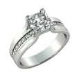 thumbnail image 2 of D-F VS 6.50MM Moissanite Engagement Ring With Diamonds (1.5 ct Moissanite Weight, 1.9 ctw dew) Bridge Channel set 14K Gold, 2 of 7