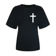thumbnail image 4 of Fiudx Camisas para Mujer Camiseta Informal de Manga Corta con Cuello Redondo Estampada para Mujer, 4 of 4
