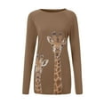 thumbnail image 3 of AOOCHASLIY Tee Shirts for Women Clothes, Fashion Women Casual Animal Printed O-Neck Loose Long Sleeve T-Shirt Blouse Tops, 3 of 5