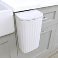 thumbnail image 5 of Space saving under counter trash can, dual lid waste bin for kitchen cabinet bathroom home office, compact 12 liter capacity, easy installation no drill needed, white, 5 of 6