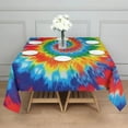 thumbnail image 3 of Colorful Rainbow Tie Dye Spiral Pattern Square Tablecloth,Waterproof Square Table Cover,Wipeable Spillproof Washable Table Cover for Home Kitchen Party Decor 42"X42"(107x107cm), 3 of 6