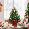 Topeakmart 2ft Mini Artificial Christmas Tree Tabletop Holiday Decoration with Cement Base Green
