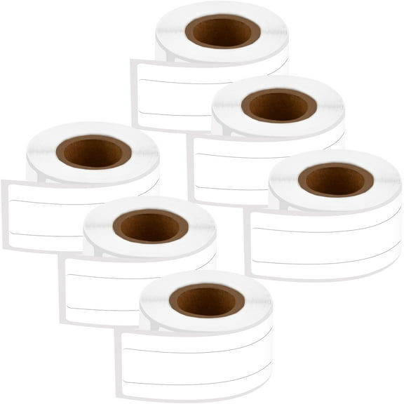 GREENCYCLE (6 Roll/ 130 Labels per Roll) File Folder Label Compatible for Dymo 30327 30576 LabelWriter 9/16"x 3-7/16" (14mm x 87mm) Die-Cut Standard White Paper Barcodes Direct Thermal Labels