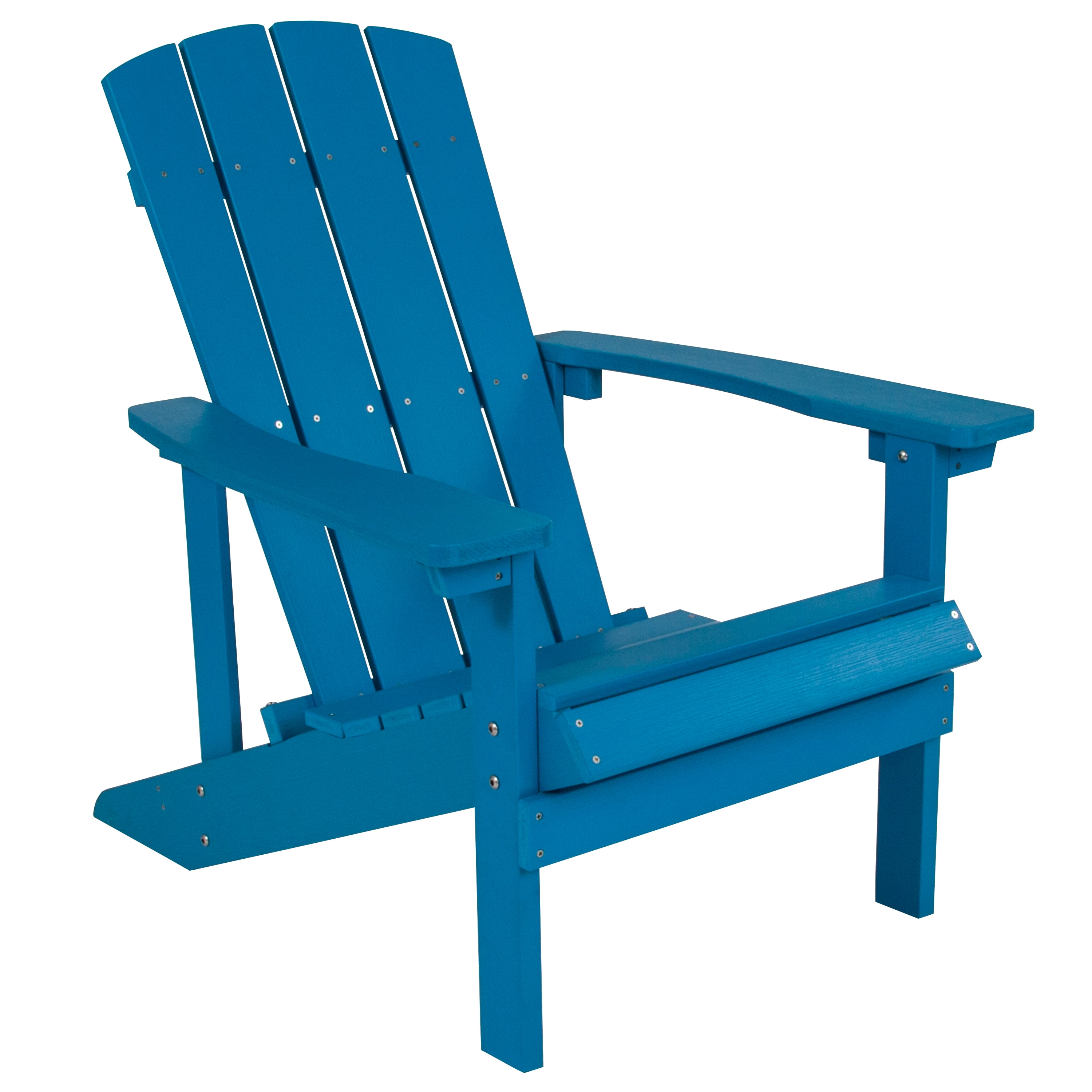 Flash Furniture Charlestown All-Weather Adirondack Chair in Blue Faux