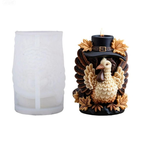Pekkaxy Turkey Candle Silicone Mold, Food Grade DIY Candle Making Mold