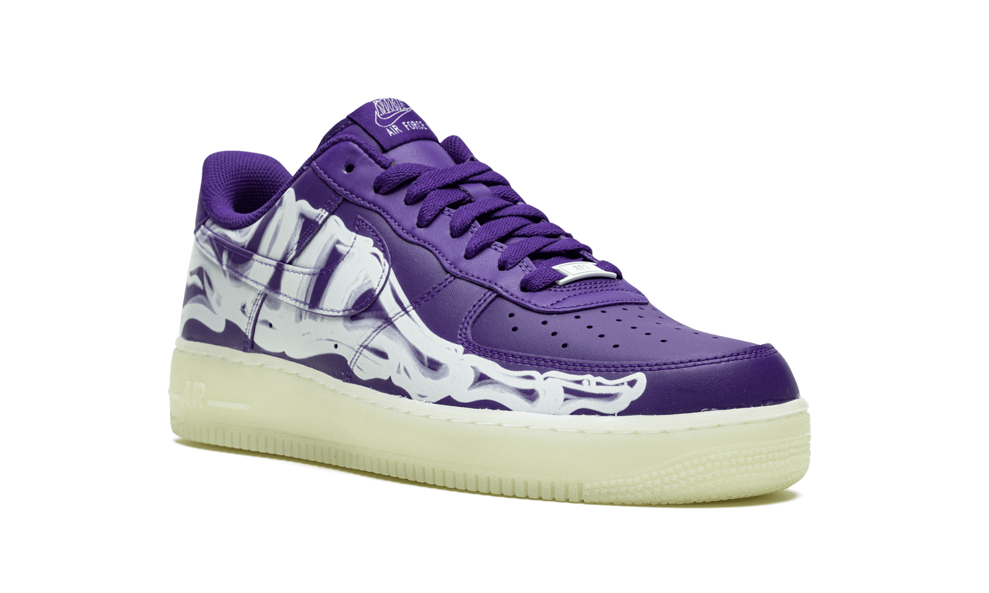 NIKE MENS Air Force 1 Low '07 QS "Purple Skeleton Halloween" CU8067 500 from Stadium Goods