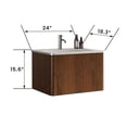 thumbnail image 5 of Integrated White Ceramic Bathroom Sink with Glossy Non-Porous Surface, Universal Vanity or Wall-Mount Installation, Easy-Clean Design, Space-Saving Basin, Drain and Faucet Excluded, 5 of 5