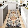 thumbnail image 5 of Findosom 2'x6' Vintage Runner Rug 0.4" Distressed Hallway Rug Non Slip Laundry Runner Rug Decor Rug Washable Runner Rug Kitchen Floor Mat Entryway Rug Runner for Laundry Kitchen Dark, Orange, 5 of 7