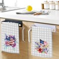 thumbnail image 6 of zeyuuu American Patriotic Kitchen Towels Dish Towels Set of 2, 18x26 Inch 4th of July Star Kitchen Decor Drying Dishcloth, Grey Plaid Floral Independence Day Decoration Hand Towels, 6 of 6