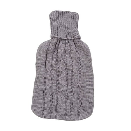 

Knitting Hot Water Bottle Cover Hot Water Bottle Cover Suitable for 2000 Ml Hot Water Bottle Anti-Scald Lasting Warmth(Gray)