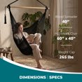 thumbnail image 3 of Bliss Hammocks Tahiti Rope Hammock Chair with Spreader Bar and Hardware, Black, 3 of 12