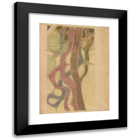 Stanislaw Wyspianski 12x14 Black Modern Framed Museum Art Print Titled - St. Francis. Witrays Project to the Presbytery of the Franciscan Church in Krakow (1897)