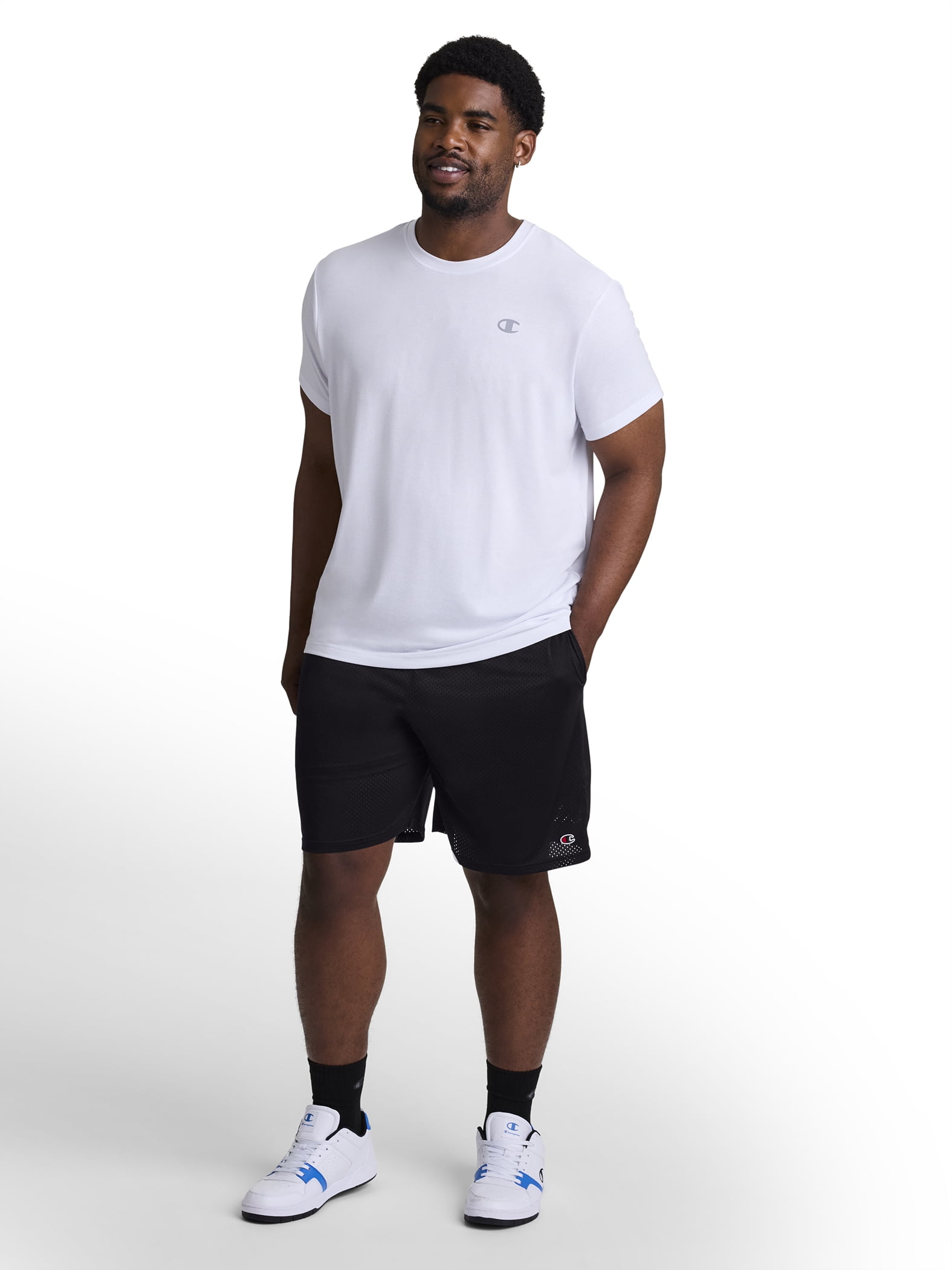 Champion 3.7 oz. Mesh Short with Pockets, XS, Black, Full Athletic