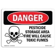 thumbnail image 1 of SignMission OS-DS-A-1218-L-1525 12 x 18 in. OSHA Danger Sign - Pesticide Storage Area, 1 of 1