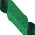 thumbnail image 2 of Vickerman 4" x 5 Yards Green Embroidery Wired Edge Christmas Ribbon., 2 of 4