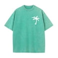 thumbnail image 4 of Fnnxeal Mens T-Shirts, Graphic Casual Short Sleeves Tees Summer Big and Tall Shirt Relaxed Fit Mint Green Shirt for Men Size 5XL, 4 of 5