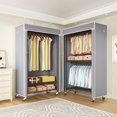 thumbnail image 6 of Black Rack With Grey Cover Metal Garment Clothes Rack, 6 of 7