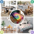 thumbnail image 4 of Colorful Tie Dye Pattern Rectangle Tablecloth 60"x84",Waterproof Polyester Rectangle Table Cloth, Wipeable Spillproof Polyester Tablecloth for Dining, Camping, Indoor and Outdoor, 4 of 5