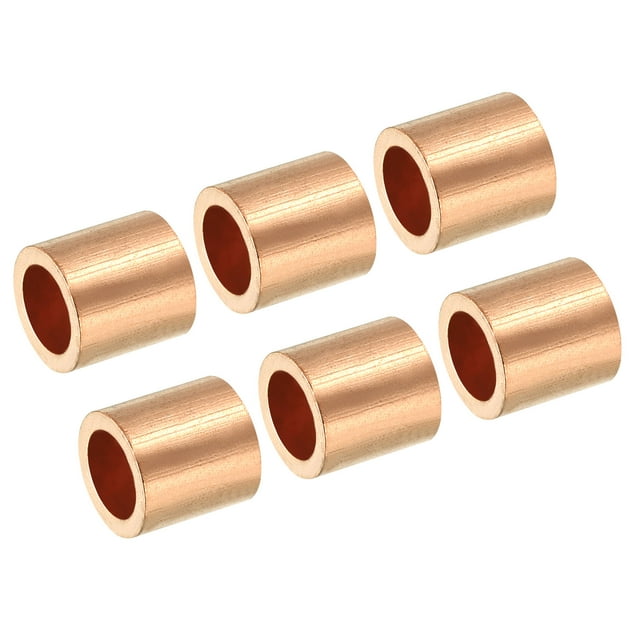 Unique Bargains 1/4'/ 6mm Wire Rope Stop Sleeve Copper Crimping Loop Sleeve End, Golden, 6 Pack