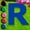 Black, variant on Green Letter R 20 inches tall