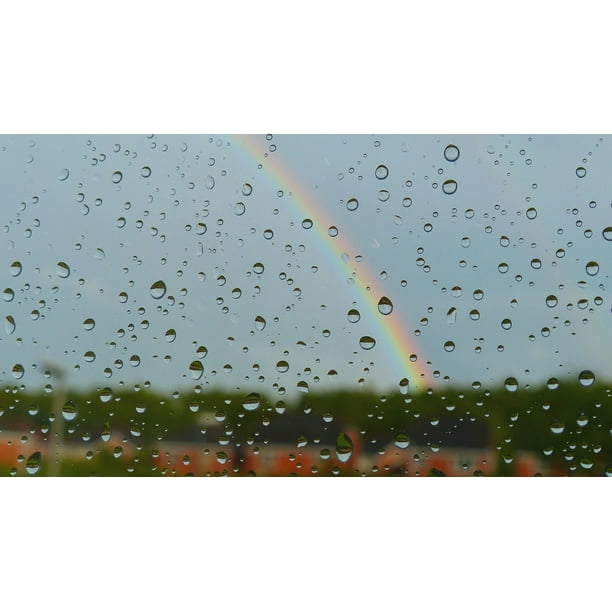 Peel N Stick Poster Of Rain Weather Rainbow Raindrops Poster 24x16 Adhesive Sticker Poster Print Walmart Com Walmart Com