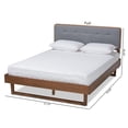 thumbnail image 5 of Baxton Studio Dark Grey Fabric Upholstered and Ash Walnut Finished Wood King Size Platform Bed, 5 of 21